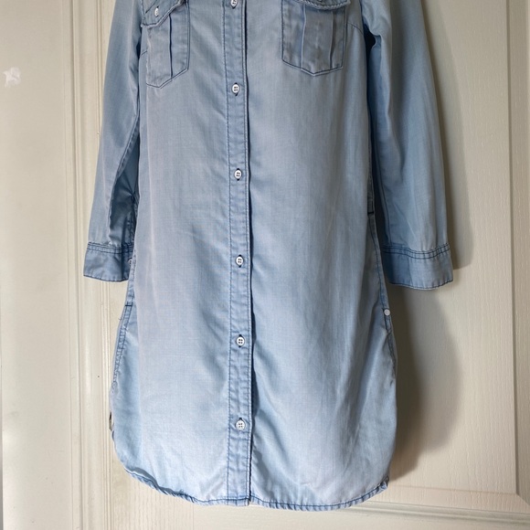 H&M &denim light blue tunic blouse - Picture 3 of 3